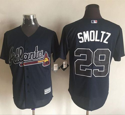 Braves #29 John Smoltz Blue New Cool Base Stitched MLB Jersey - Click Image to Close